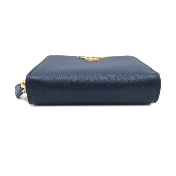 Prada Compact Round Wallet Saffiano Leather Blue - Picture 4 of 10